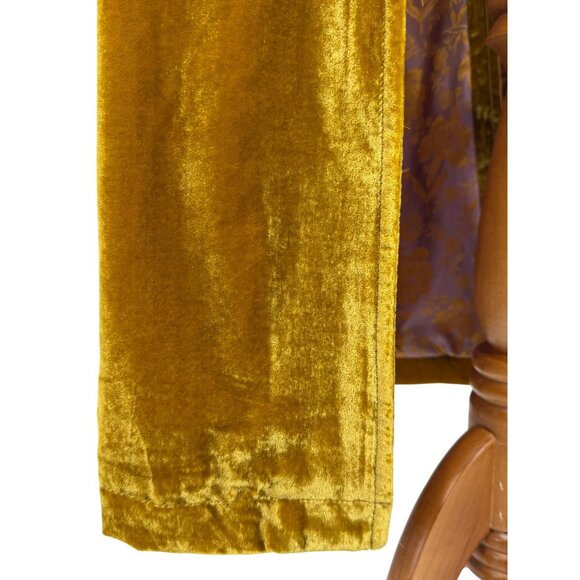 RARE Free People Golden Crushed Velvet Maxi Duster | Boho Cottagecore Whimsigoth - Picture 12 of 16